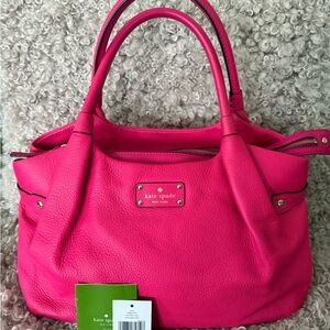 👜 Kate Spade New York Pebbled Leather Satchel – Hot Pink